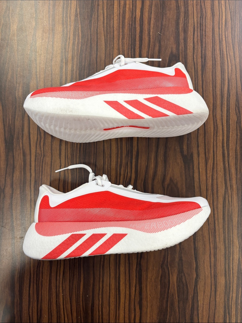 adidas - Mens Hyperboost Edge Running Shoes, size 9.5 US mens, color red/white. - Picture 3 of 5